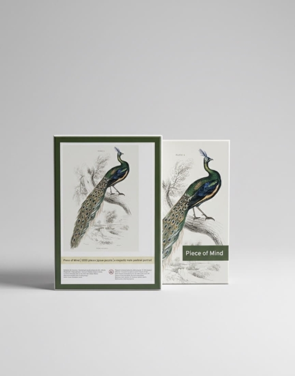 Zestaw Puzzle Piece of Mind. Harmony 1000 elementów i A majestic male peafowl portrait 1000 elementów. Ekologiczne puzzle premium