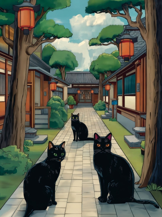 Puzzle Piece of Mind. 500 elementów. Black cats. Ekologiczne puzzle premium