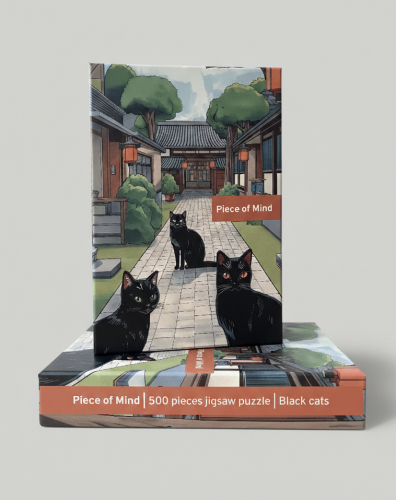Puzzle Piece of Mind. 500 elementów. Black cats. Ekologiczne puzzle premium