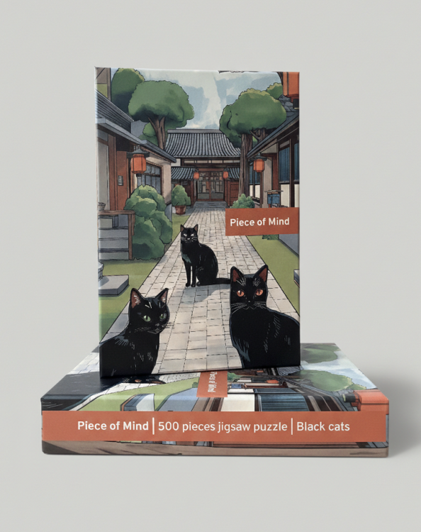Puzzle Piece of Mind. 500 elementów. Black cats. Ekologiczne puzzle premium