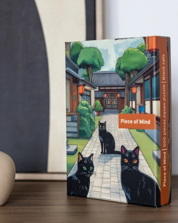 Puzzle Piece of Mind. 500 elementów. Black cats. Ekologiczne puzzle premium